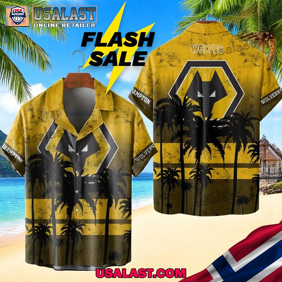 Wolverhampton FC Coconut Tree Style Hawaiian Shirt