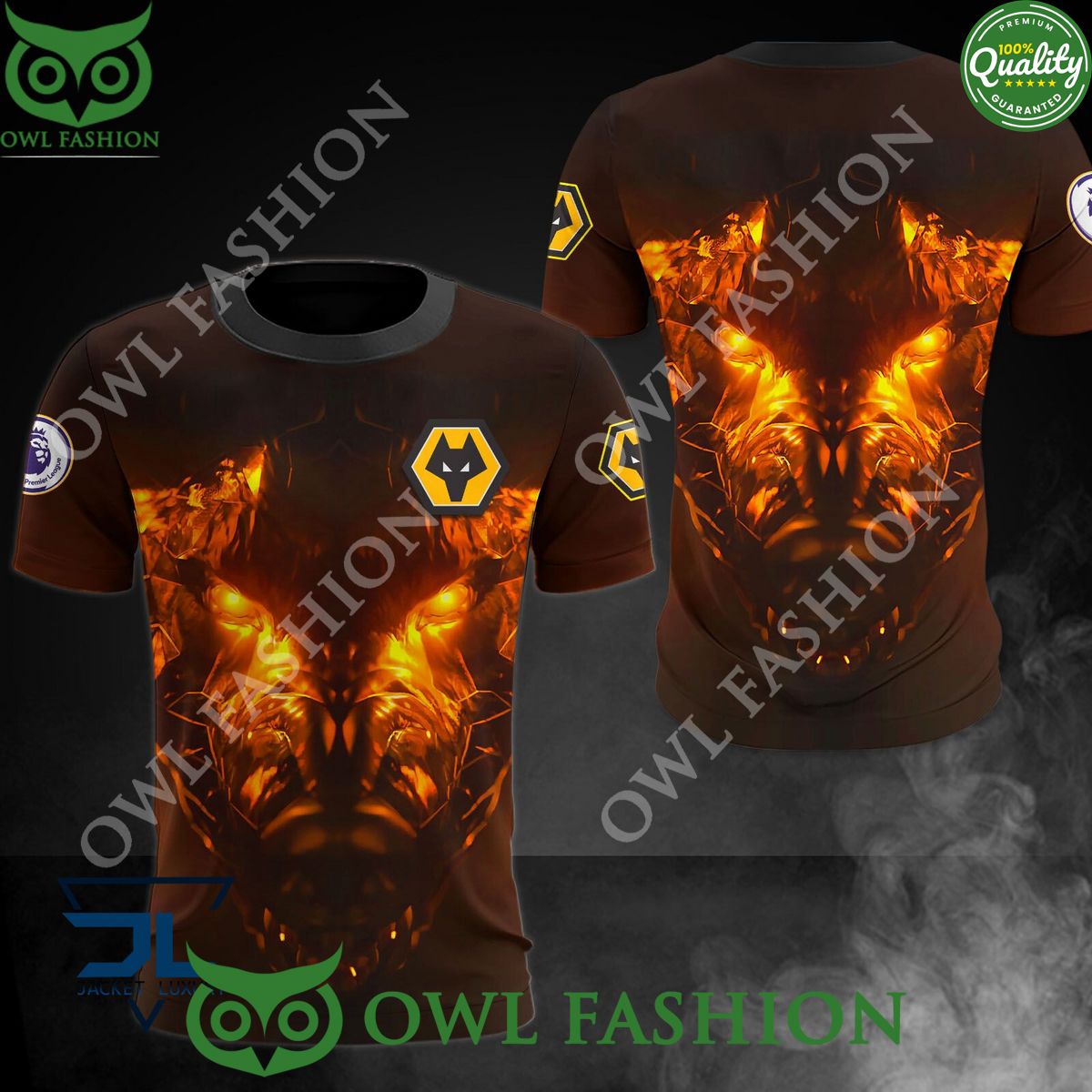 Wolverhampton Wanderers F.C Fire Wolf Football 3D hoodie