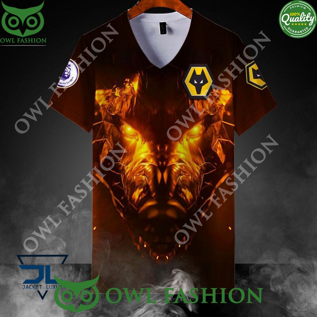 Wolverhampton Wanderers F.C Fire Wolf Football 3D hoodie