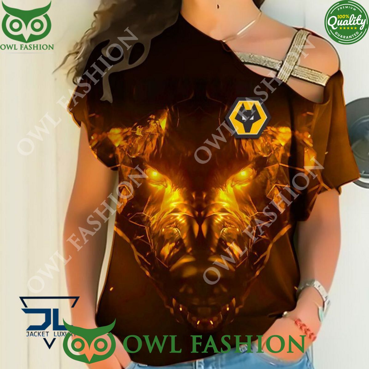 Wolverhampton Wanderers F.C Fire Wolf Football 3D hoodie