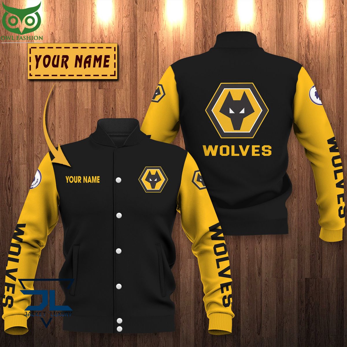 Wolverhampton Wanderers F.C Premier League Custom Baseball Jacket