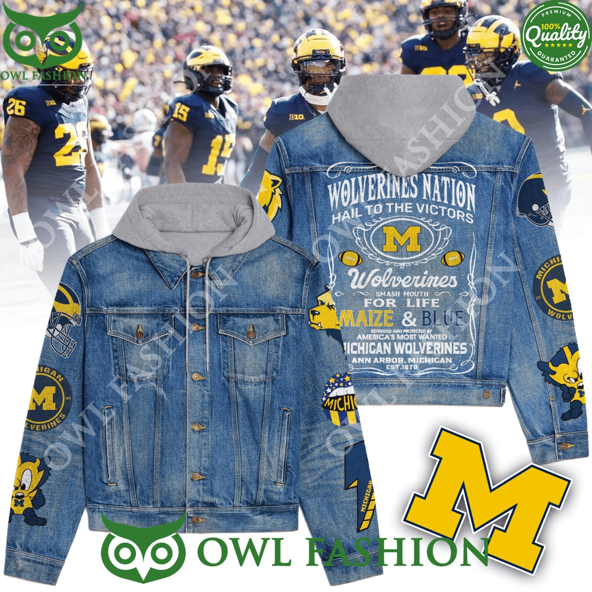 Wolverine Nation Hail To The Victors Denim Jacket