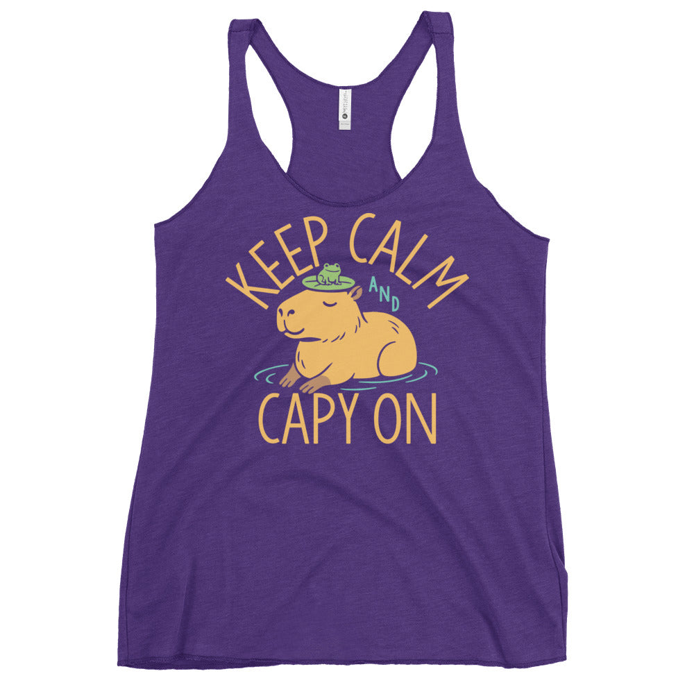 Keep Calm And Capy On Women's Racerback Tank