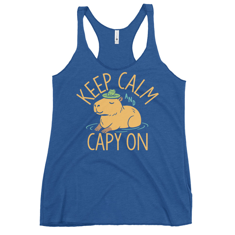 Keep Calm And Capy On Women's Racerback Tank
