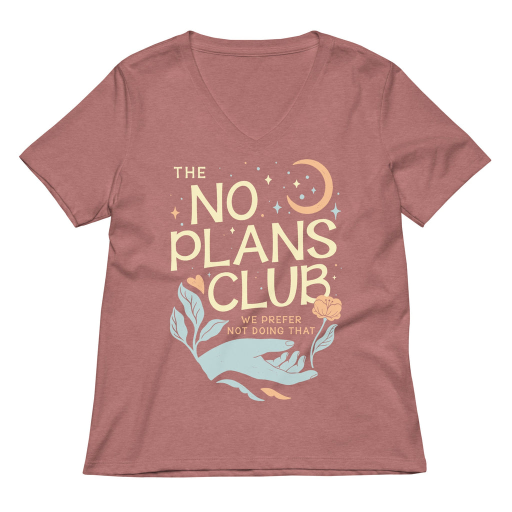 No Plans Club Women's V-Neck Tee