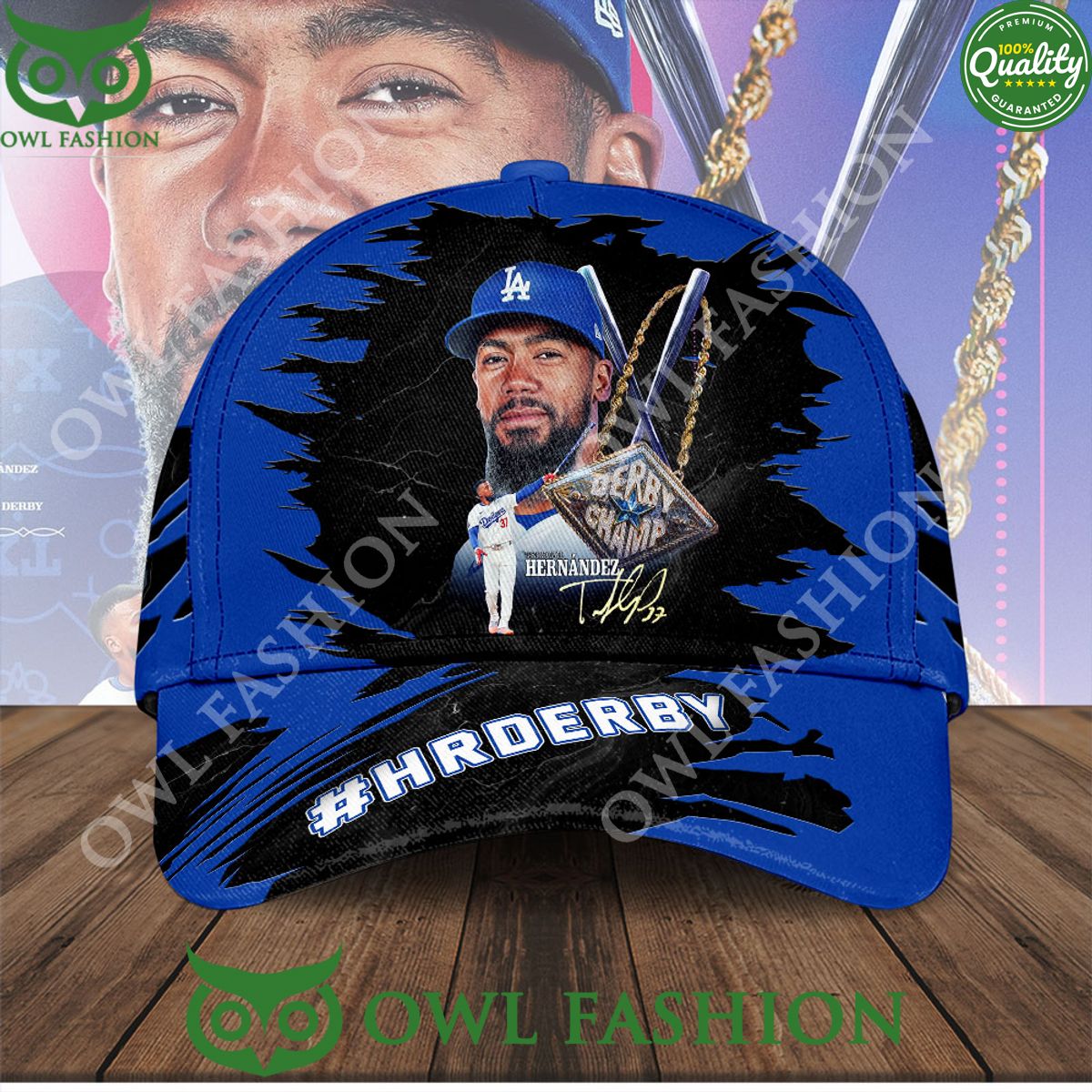 Teoscar Hernandez Los Angeles Dodgers Printed Derby Champ Classic Cap