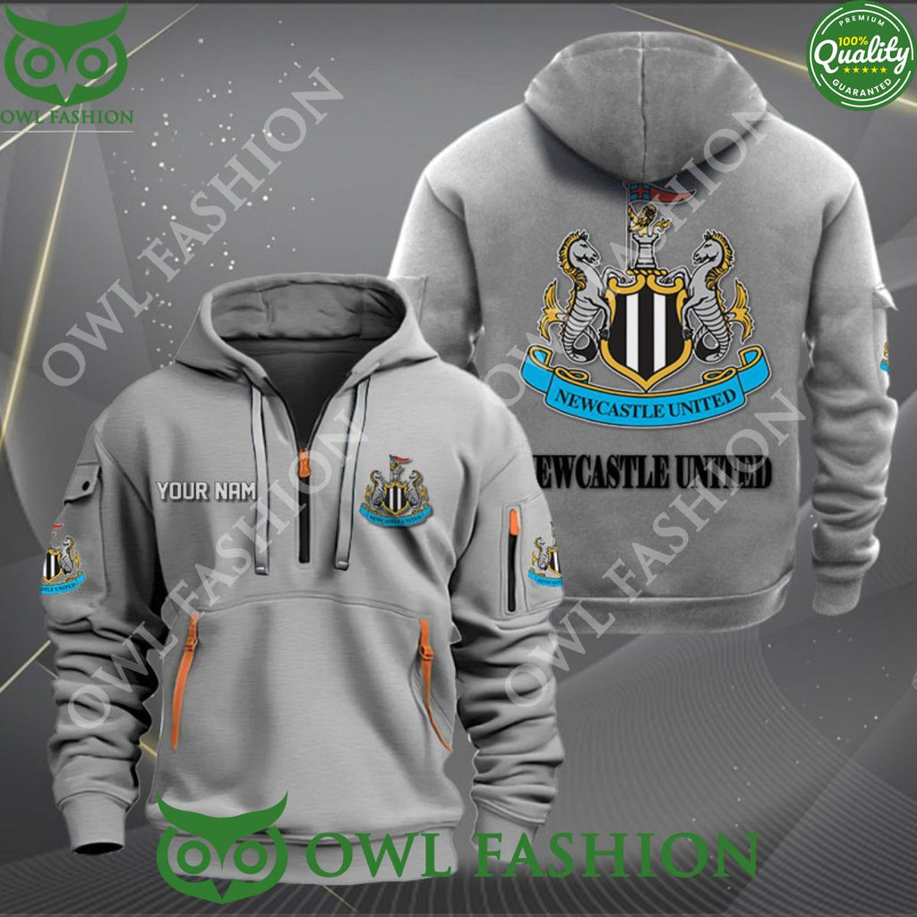 Newcastle United Premier League Customized Quarter Zip Hoodie