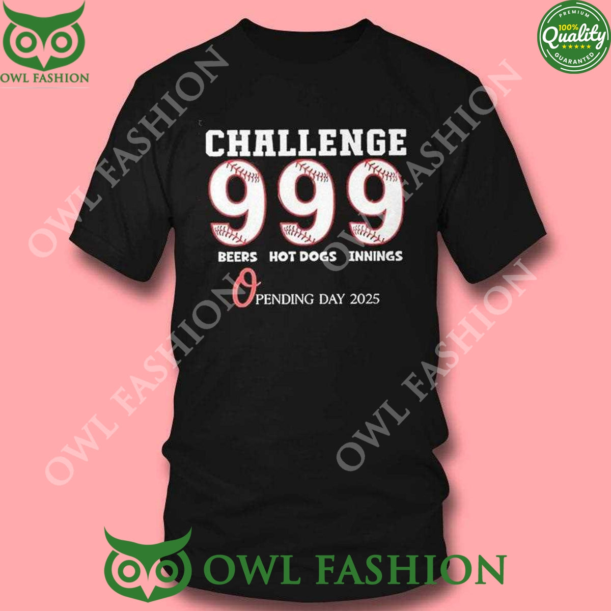 Orioles Challenge 9 Beers 9 Hot Dogs Innings Opening Day 2025 Black t Shirt