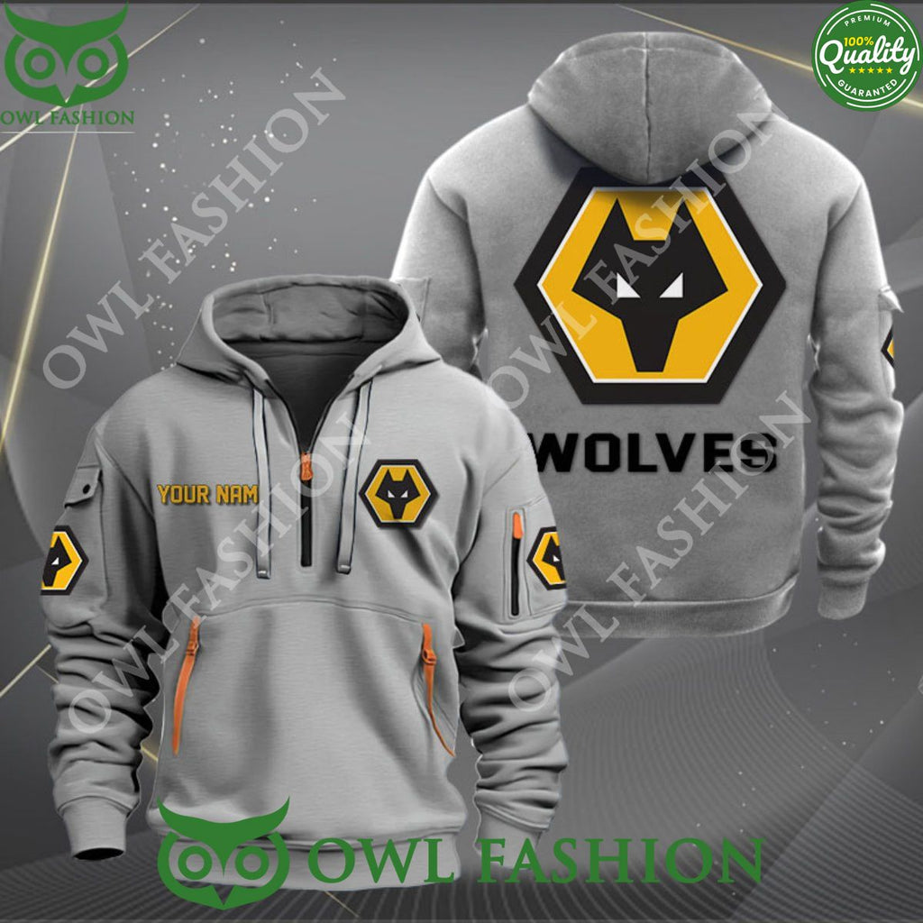Wolverhampton Wanderers Football Champion Custom Name Quarter Zip Hoodie