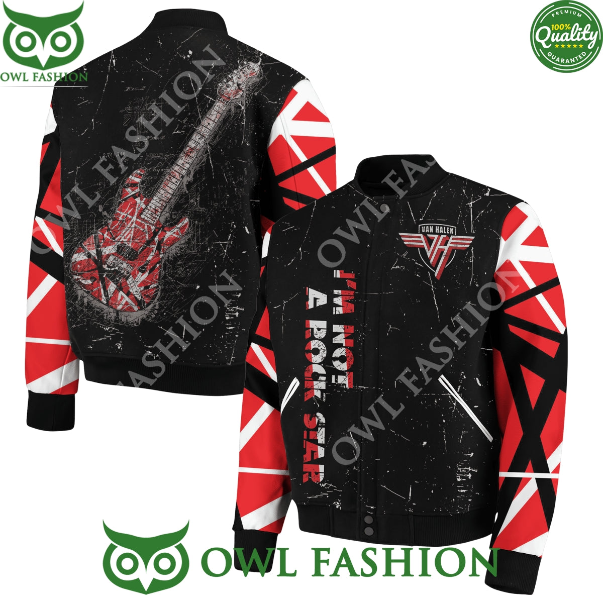 Van Halen I’m Not A Rockstar Black Baseball Jacket