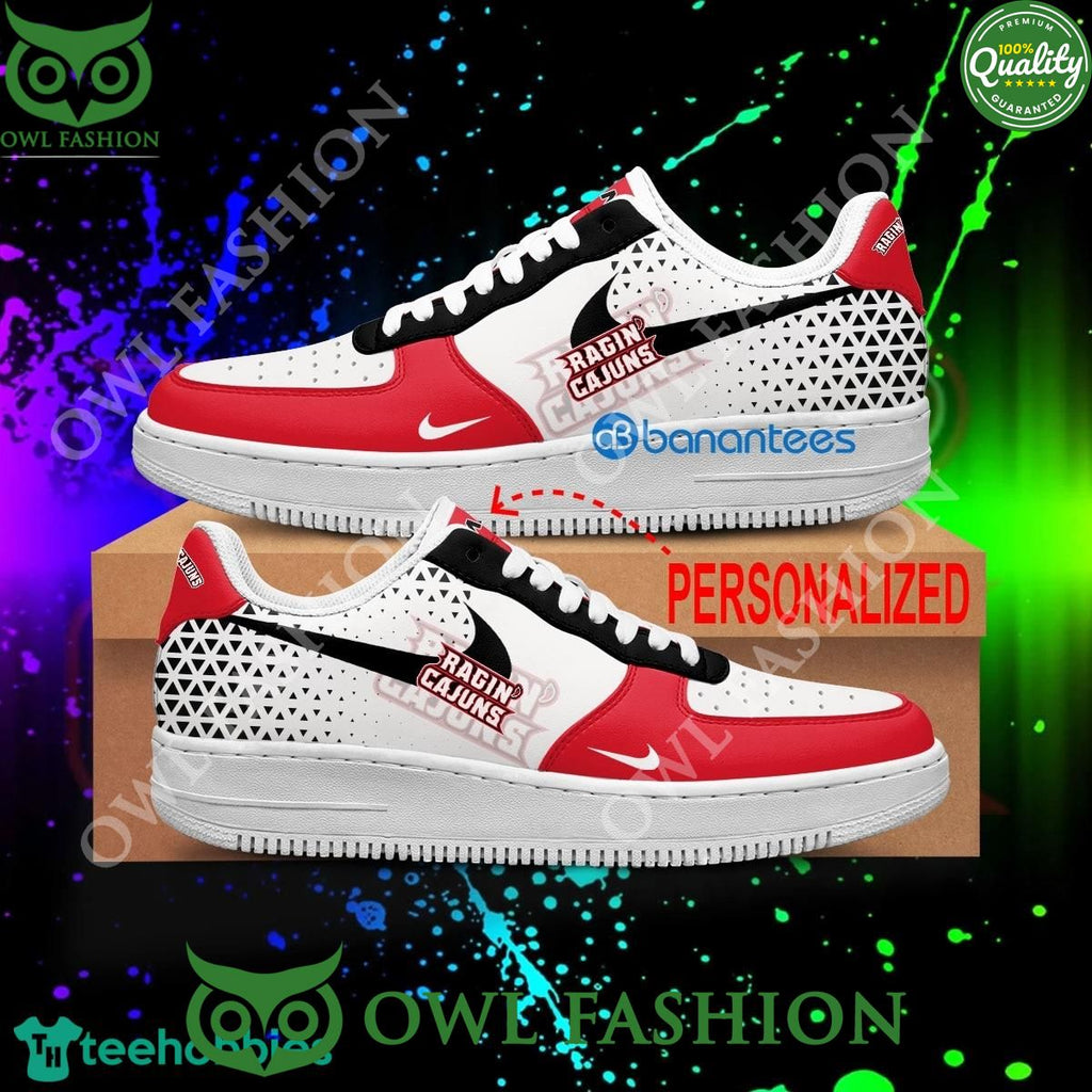 Custom Name Louisiana Ragin Cajuns NCAA Air Force 1 Shoes