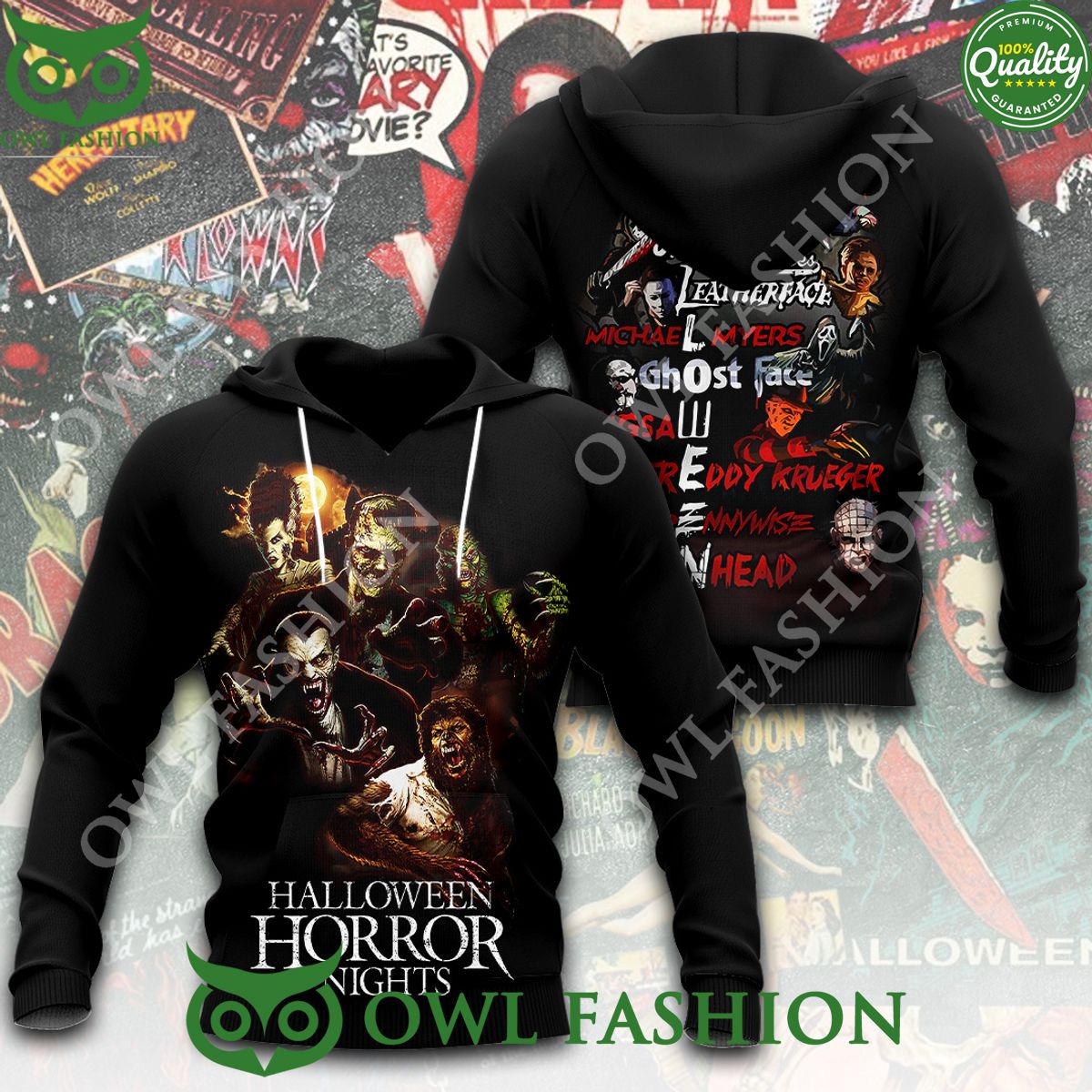 Halloween Horror Nights Movie Characters 3D t Shirt