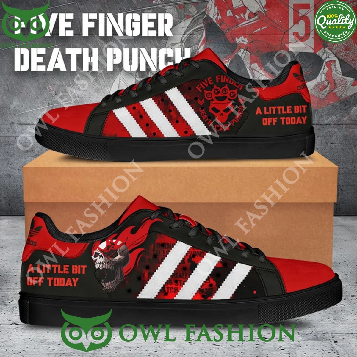Five Finger Death Punch A little bit off today Skull rock stan smith shoes