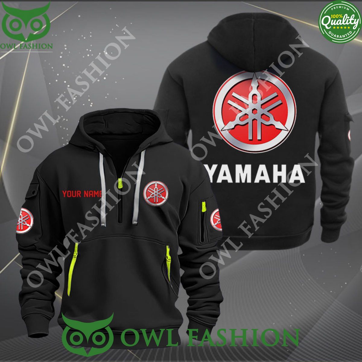 Yamaha Motor Personalized 2D Half Zipper Hoodie