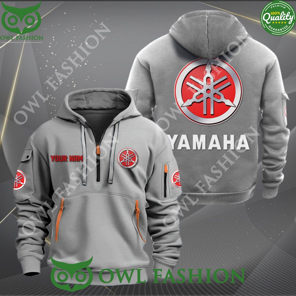 Yamaha Motor Personalized 2D Half Zipper Hoodie