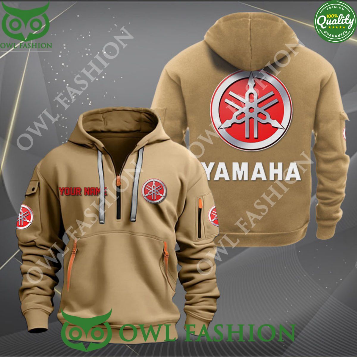 Yamaha Motor Personalized 2D Half Zipper Hoodie