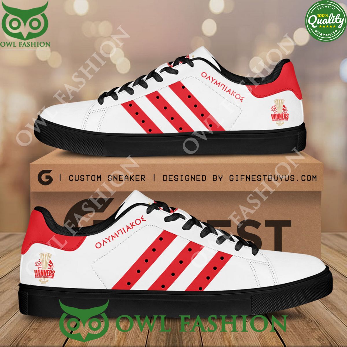 Olympiacos Greek Football Champion F.C. Stan Smith Shoes