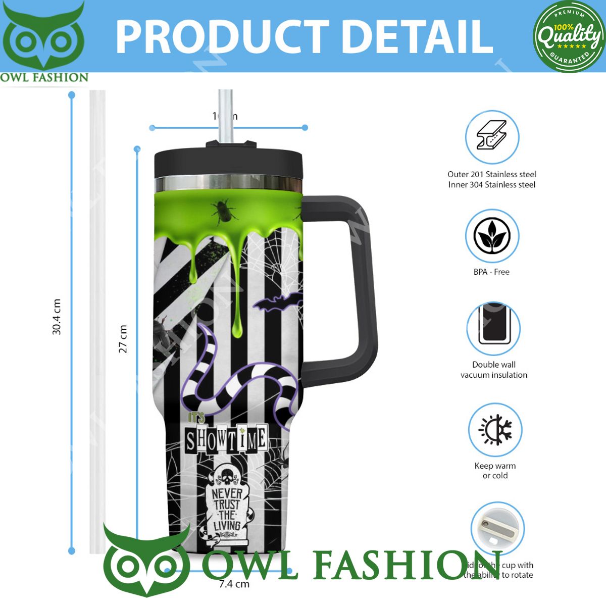 Beetlejuice I myself am strange and unusual 40oz Stanley Tumbler