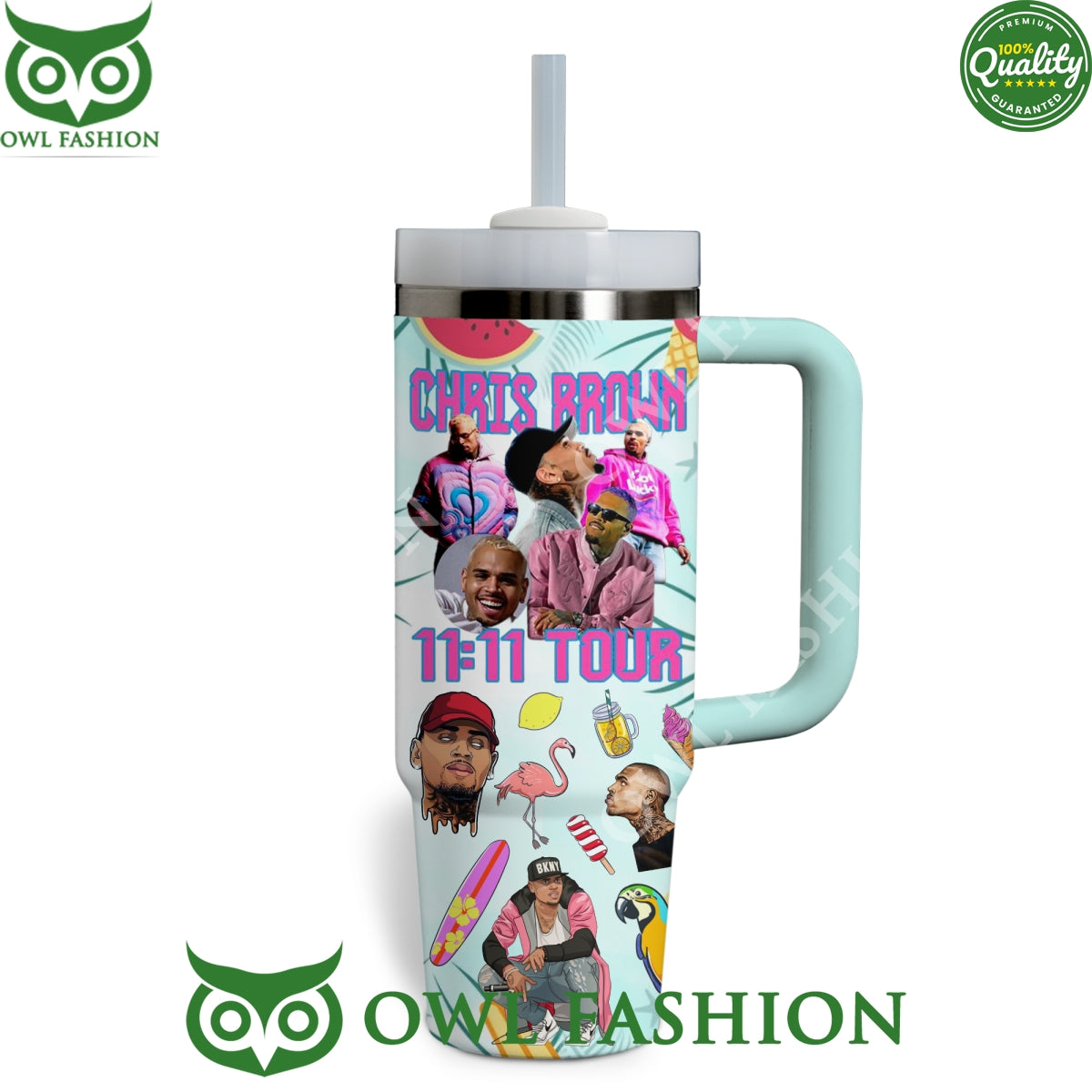 Chris Brown American Singer 11:11 Tour Tumbler Cup