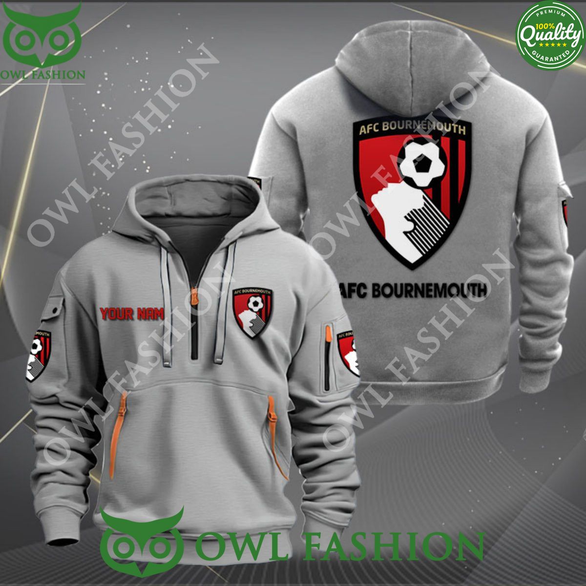 Bournemouth Football Team Customized Premier League Zip Hoodie