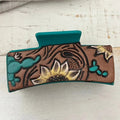 zzTurquoise with Sunflower and Cactus Tooled Claw Clip T-Shirts, Hoodie, Sweatshirt | RetroVerseTees.com